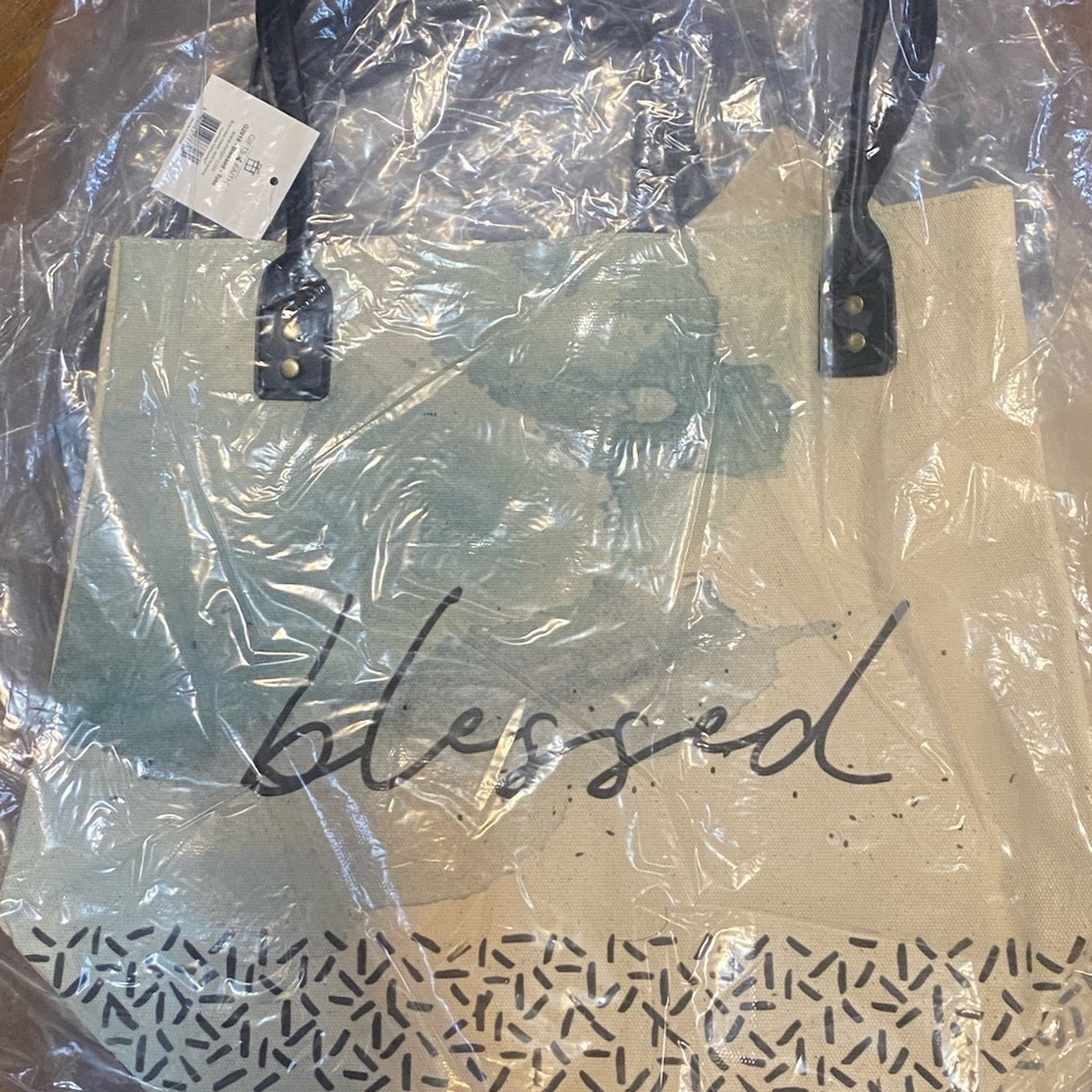 Gifts of Faith “Blessed” Canvas Tote Bag Purse Book Bag - Picture 7 of 7